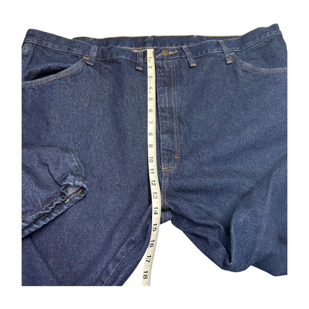 Rustler by Wrangler Jeans Men's 46 x 30 Blue Denim Cotton Straight Leg Dark Wash - Picture 4 of 7